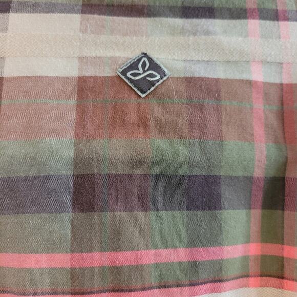 PrAna Men's Multi Plaid Long Sleeve Button Up Snap One Pocket Shirt Size Large - Picture 6 of 13